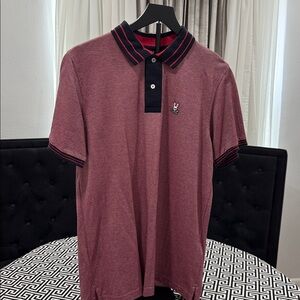 Psycho Bunny Red and Navy blue Polo